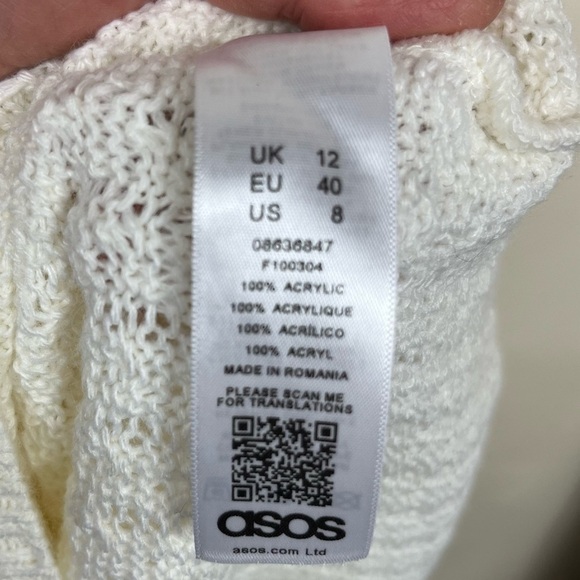 ASOS Women’s Crochet Knit Bodycon Pull-On Unlined Maxi Skirt Ivory Size 8 - Picture 6 of 12